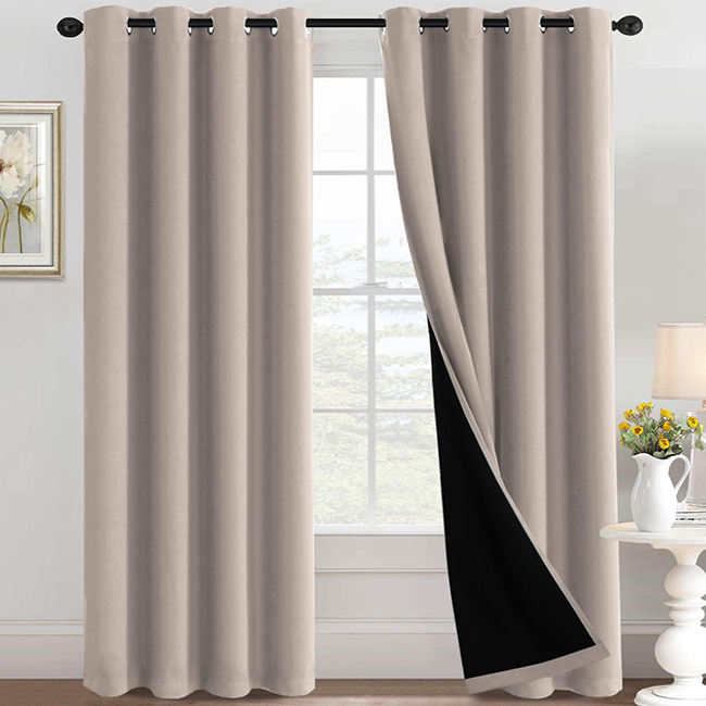 self jacquard blackout curtains sand 2