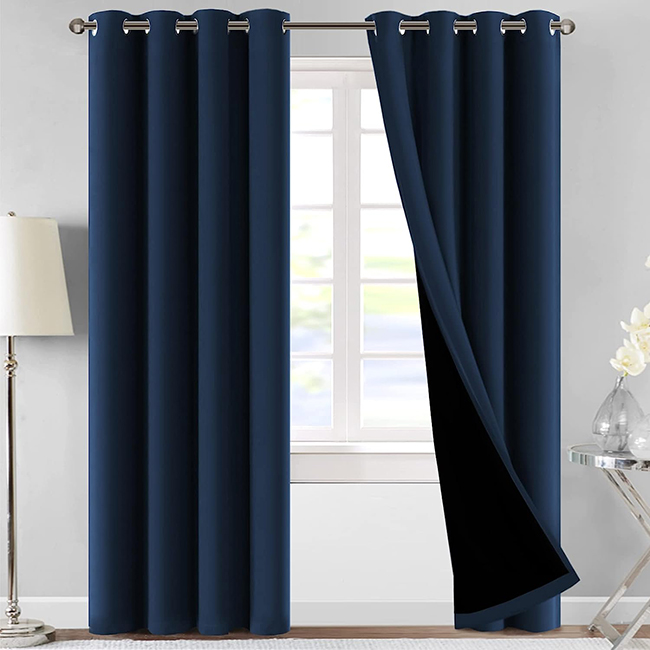 self jacquard blackout curtains blue