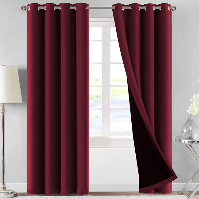 self jacquard blackout curtains maroon