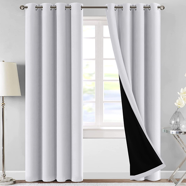 self jacquard blackout curtains white