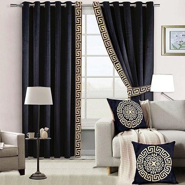 Luxury Velvet Curtains Side Border Pack Of (2)