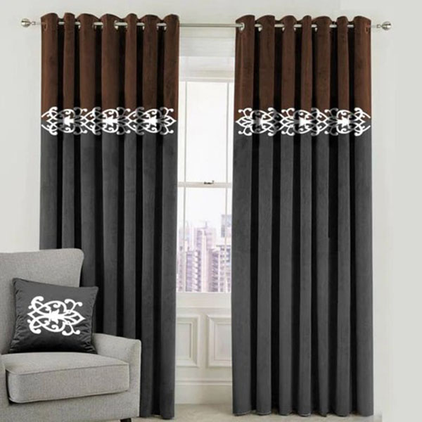2 Tone Luxury Velvet Curtains