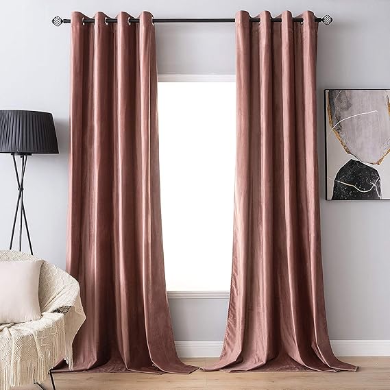 Plain Velvet Curtain (2 Curtain Sett)
